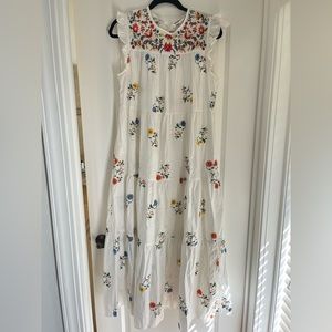 Zara Embroidered Midi Dress